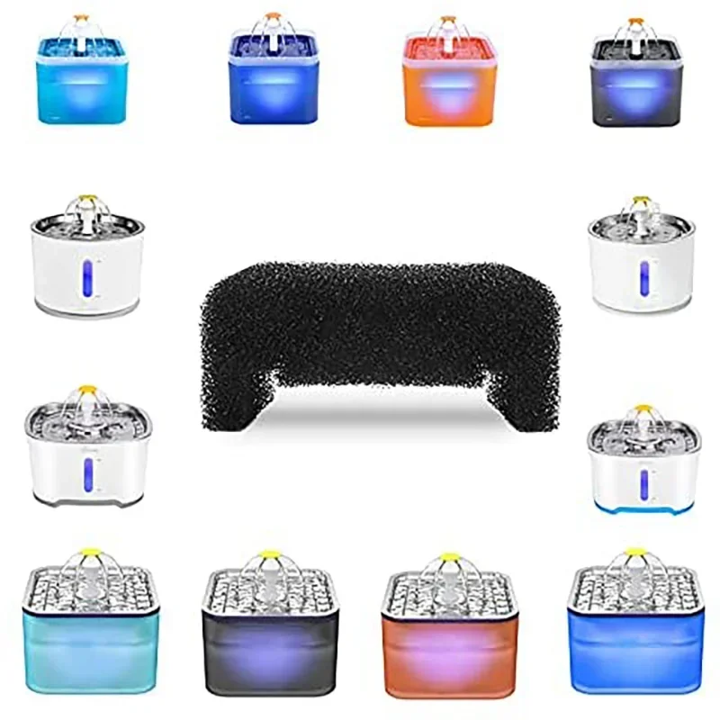 Filtros de fuente para mascotas, dispensador de agua de espuma para mascotas, esponja de filtro para fuente de agua de gato de 85oz/2,5l, algodón de repuesto, 4/6/8/12/16 Uds.
