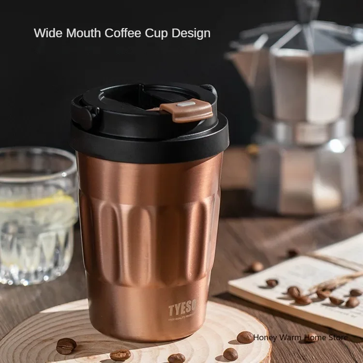 TYESO frascos de vacío termo botellas de agua 400 ml/500 ml taza aislada de acero inoxidable 304 vaso Original para coche taza de café fría y caliente