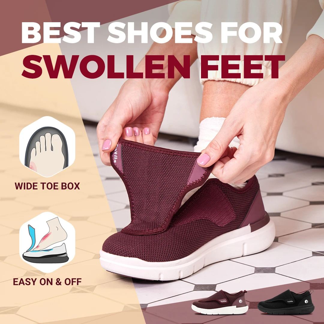 FitVille Zapatos para diabéticos extra anchos para mujer, zapatos para caminar ajustables para personas mayores, ortopédicos, pies anchos, alivio del dolor en el pie hinchado
