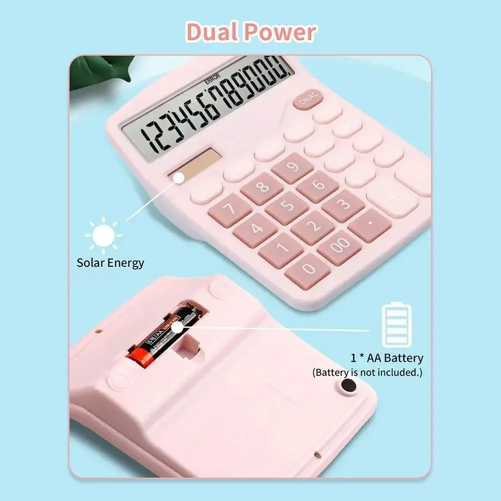 Calculadora electrónica de 12 dígitos, calculadora Solar, fuente de alimentación Dual, calculadora para el hogar, oficina, escuela, herramientas de contabilidad financiera