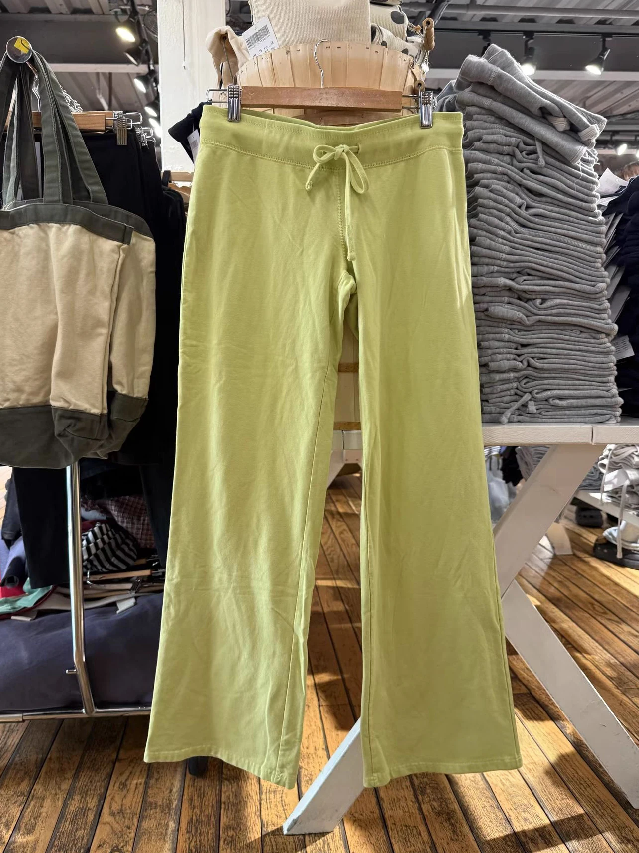 Pantalones deportivos de algodón con cordón de color amarillo mostaza para mujer, pantalones largos rectos de cintura baja, informales, lisos, combinables con todo, novedad de verano