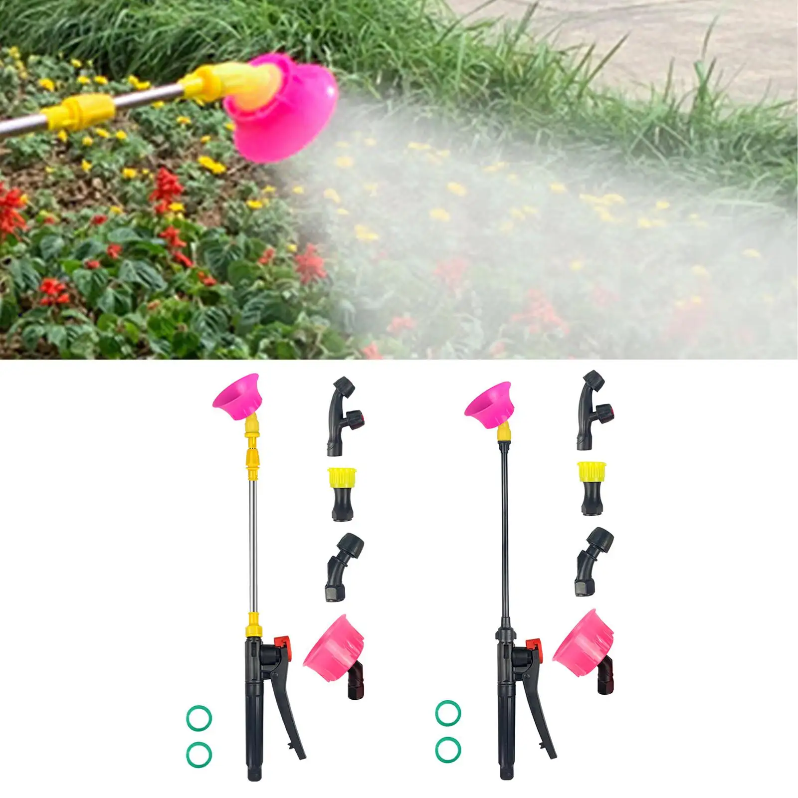 Varilla de pulverización ajustable, boquilla telescópica de alta presión y mango para riego de árboles al aire libre, plantas colgantes, arbustos y plantas