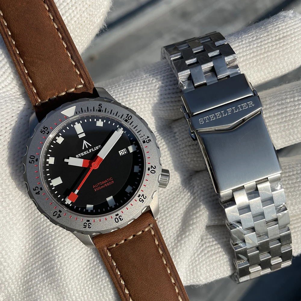 STEELFLIER oficial SF752 reloj de pulsera mecánico de moda NH35 movimiento Super BGW9 luminoso 20Bar relojes de buceo de lujo impermeables