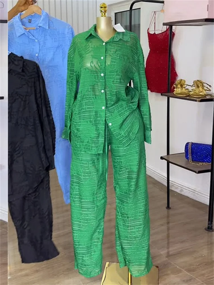 Wmstar-Conjunto de dos piezas para mujer, conjunto de Top y pantalones holgados, pierna ancha, manga larga, malla, nuevo chándal a juego, venta al por mayor, triangulación de envíos 2025