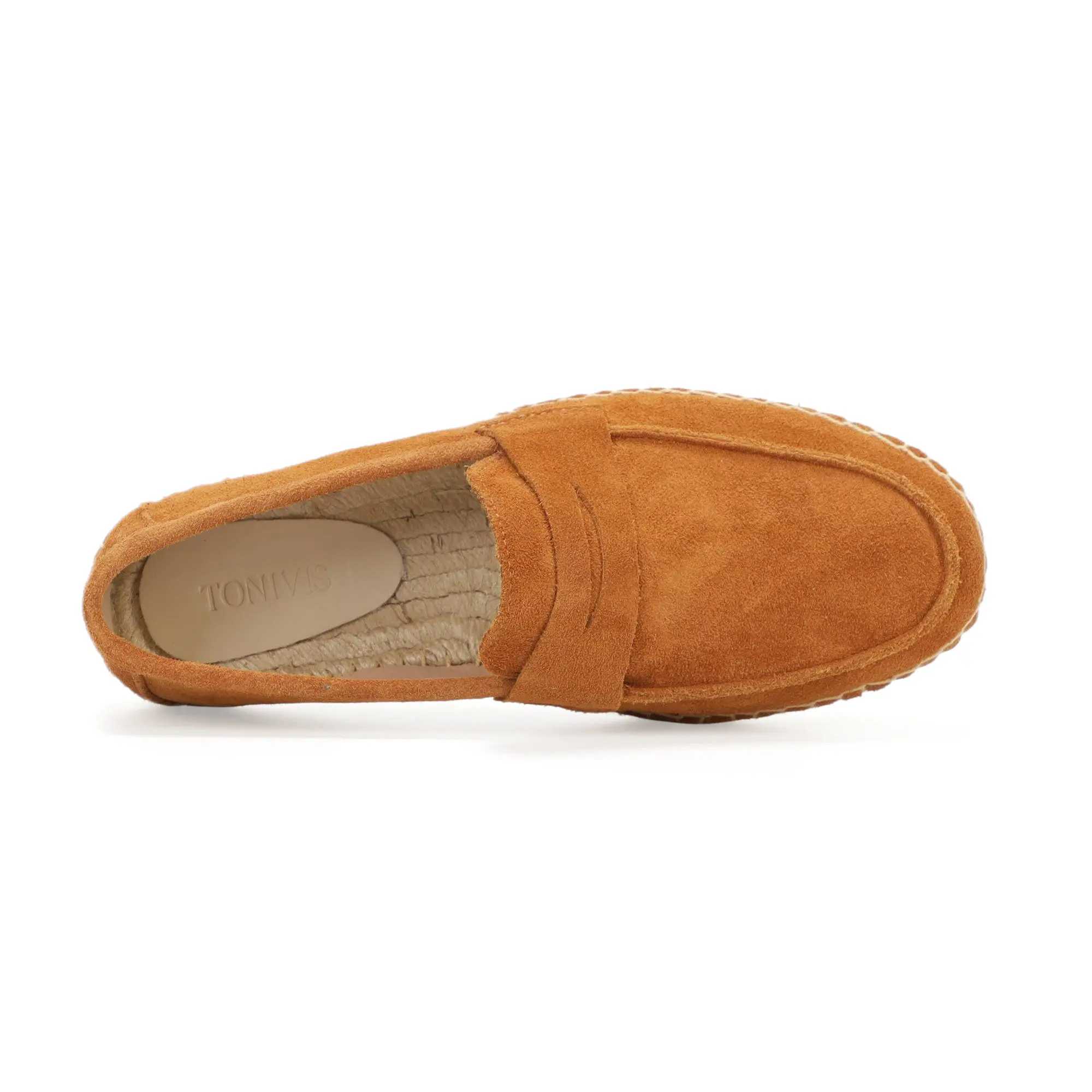 Alpargatas de yute para hombre Mocasines sin cordones Zapatos casuales de cuero de ante de vaca