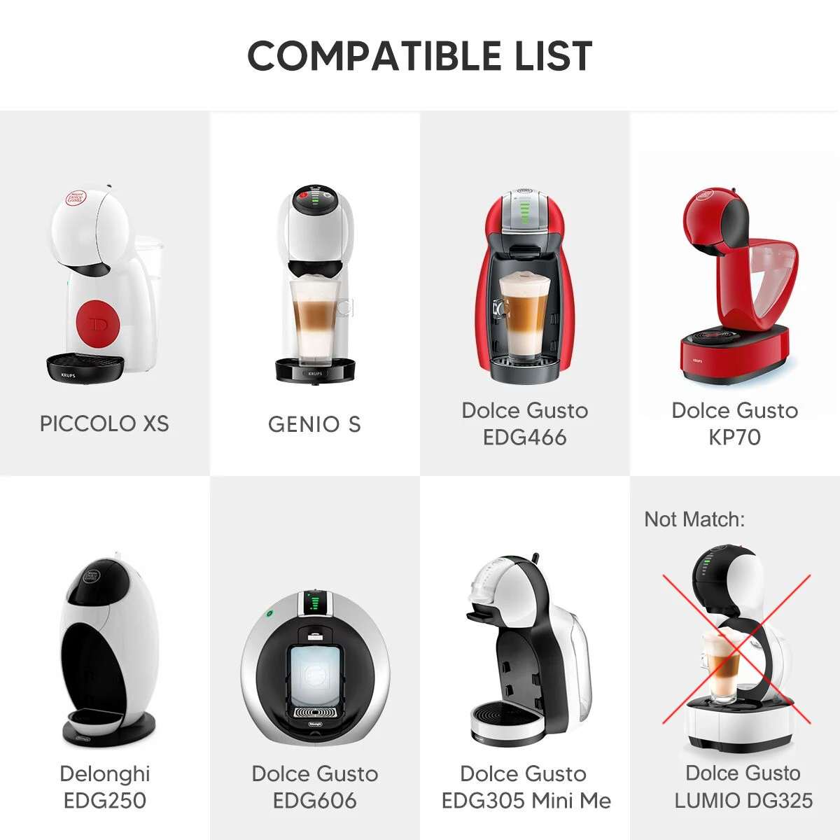 Adaptador de cápsula de café reutilizable recargable para conversión de cápsulas de café Dolce Gusto Compatible con la máquina Genio S Piccolo XS