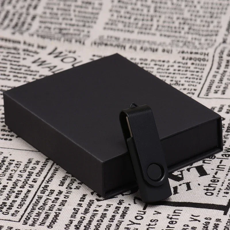Caja de regalo personalizada con logotipo para unidad de bolígrafo gratis, unidades Flash USB de capacidad Real, memoria negra con impresión en Color, disco U de 64GB/32GB