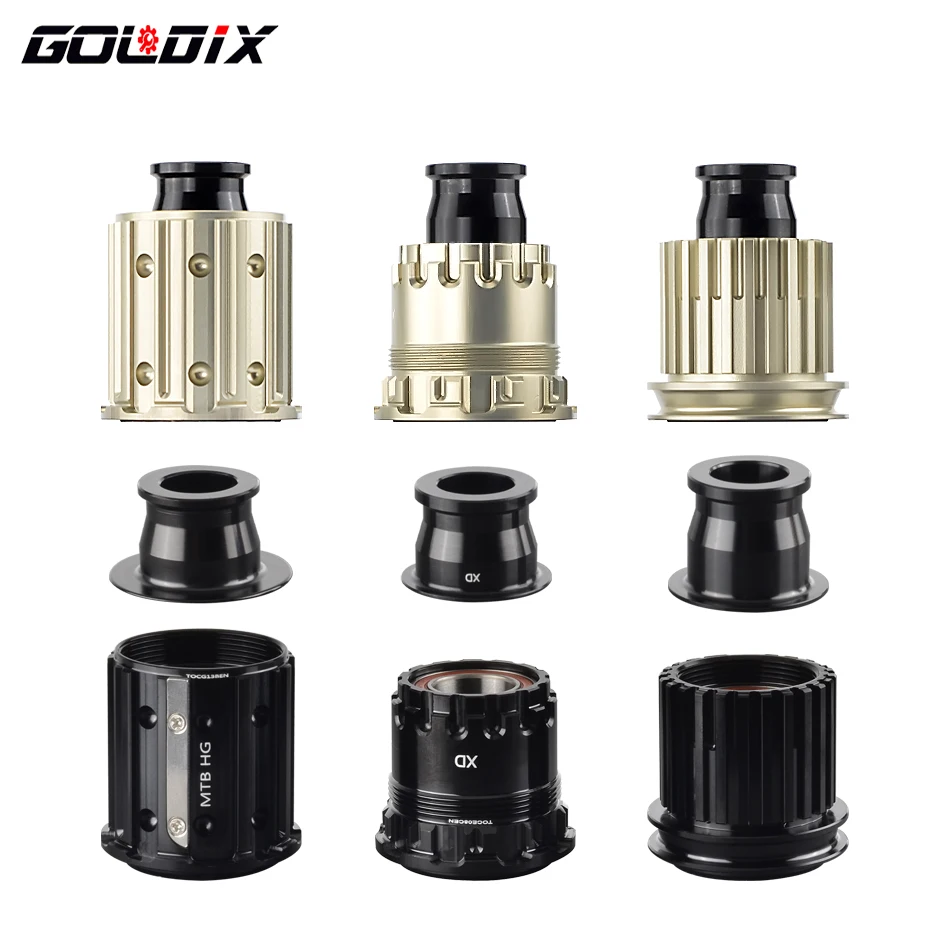 GOLDIX-Adaptador de cubo de bicicleta con tapa QR/THRU, HG/XD/MS, cuerpo de cubo de bicicleta para MTB/Road Bike Freehub