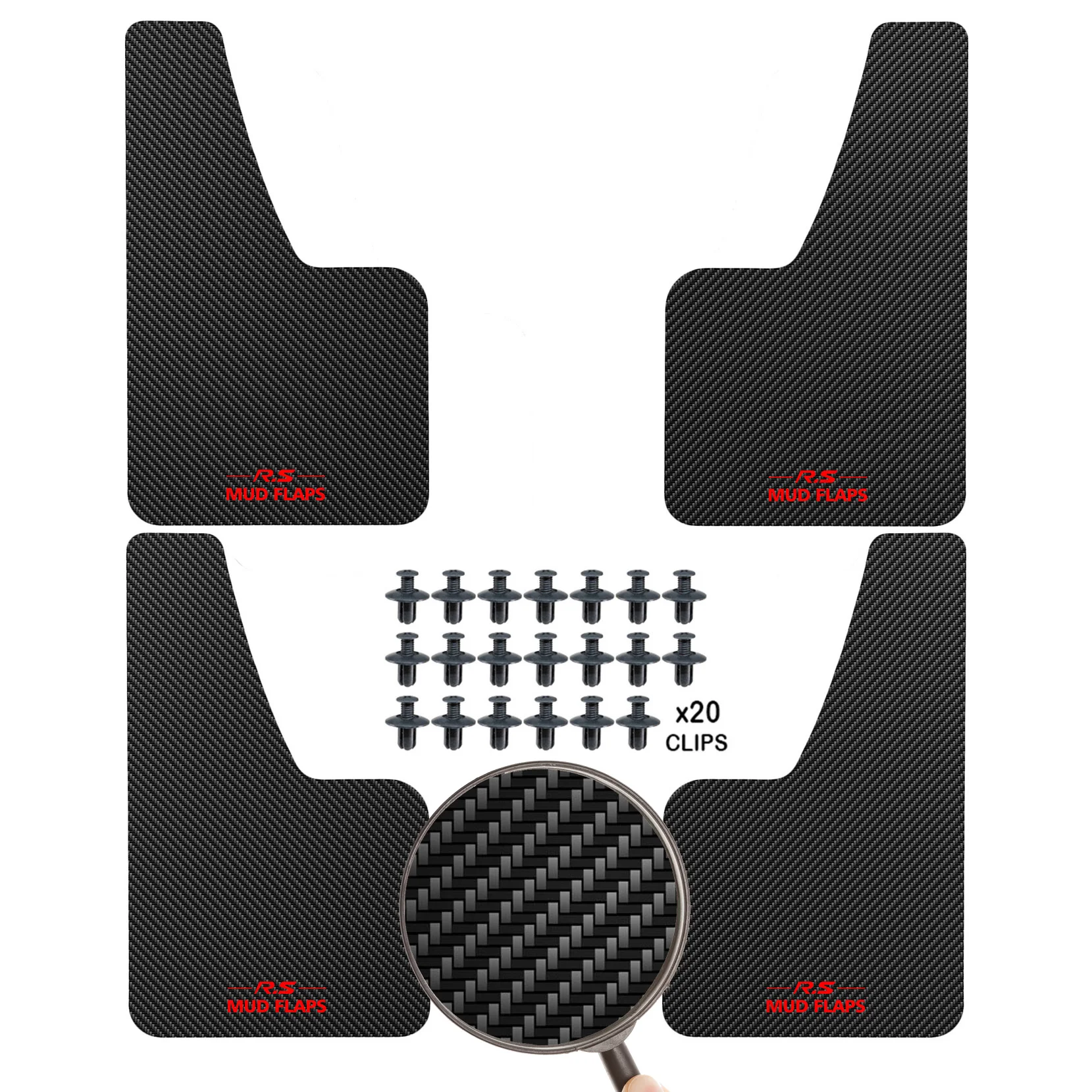 Juego de guardabarros delanteros y traseros de fibra de carbono para coche, accesorios universales para camioneta, 4 piezas