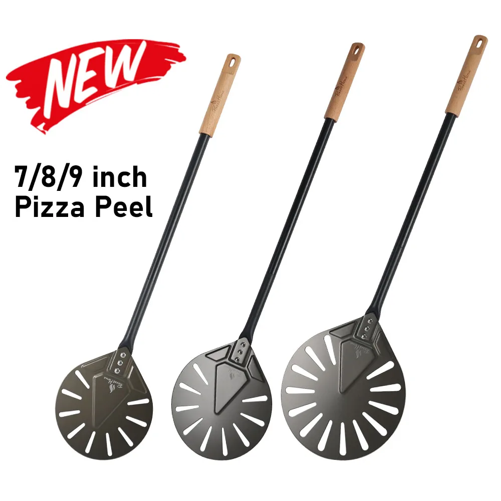 Onilini, pala para Pizza anodizada dura perforada, mango de aleación de aluminio, paleta para Pizza, accesorios para Pizza, 7/8/9 pulgadas