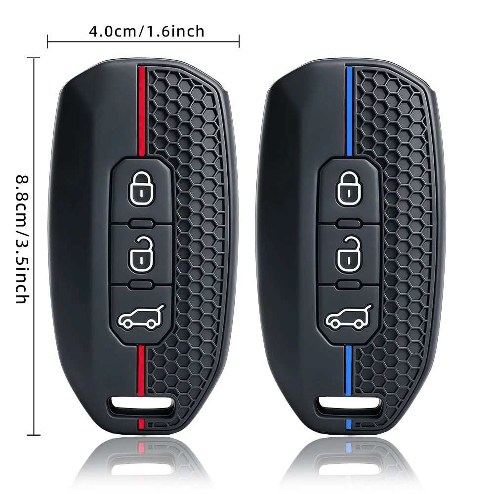 Funda de silicona para llave inteligente de coche, 3 botones, para Ford Territory EV, funda protectora, llavero, accesorios para automóvil