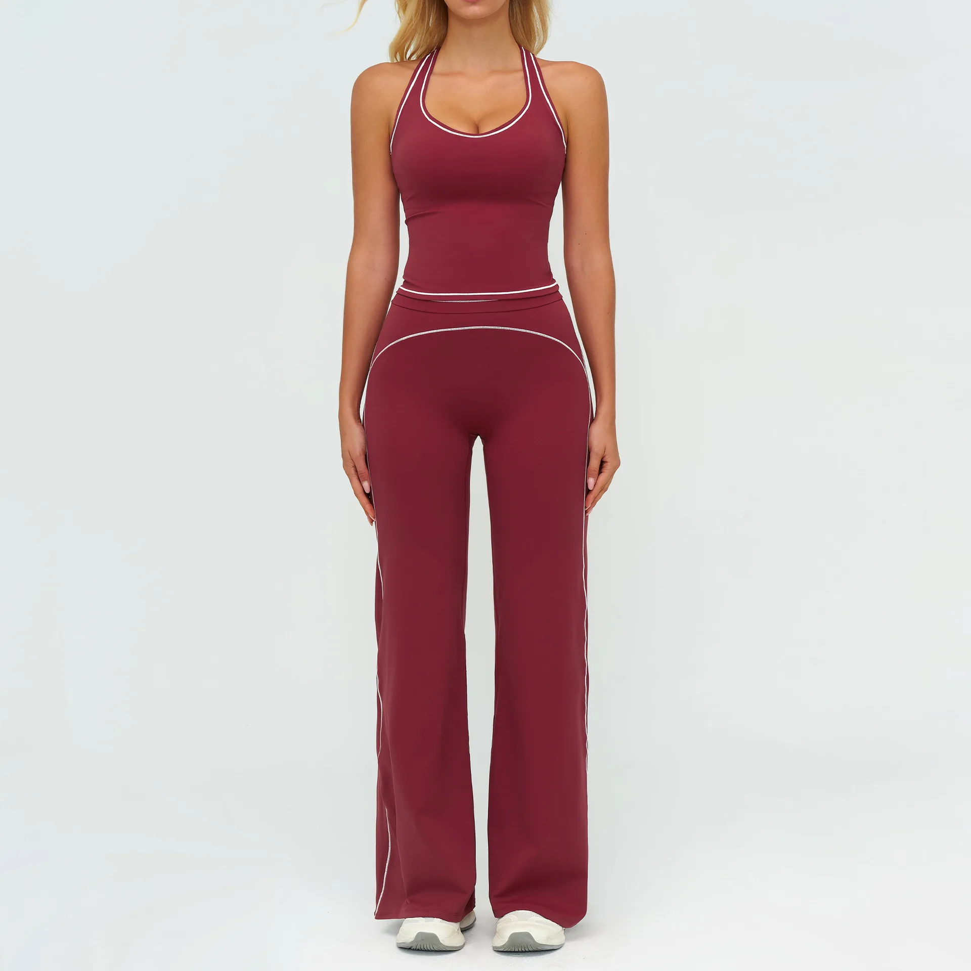 Traje deportivo de 2 uds para mujer, conjuntos de Yoga, ropa deportiva, trajes de entrenamiento, Sujetador deportivo, mallas de cintura alta, ropa de gimnasio, traje deportivo