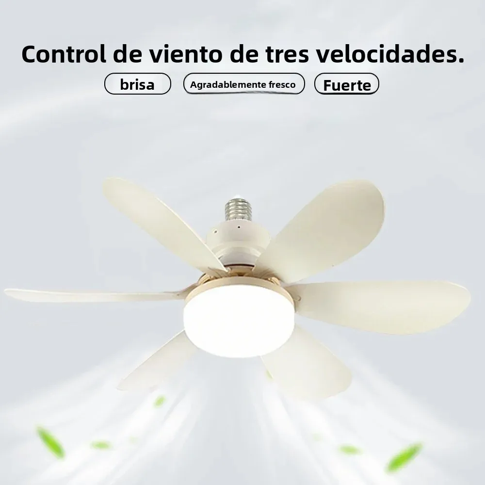 E26 E27 Base de uso doméstico LED ventilador de techo luz inalámbrica remota ventilador inteligente luz 42cm 52cm ventilador de techo para habitación Oficina estudio cocina