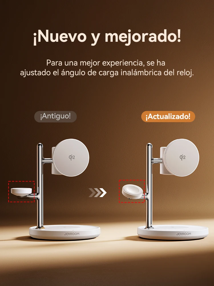 Joyroom Qi2 Estación de carga magnética para Apple Cargador inalámbrico rápido para iPhone 17 16 15 Pro Max para iWatch para AirPods JR-W23