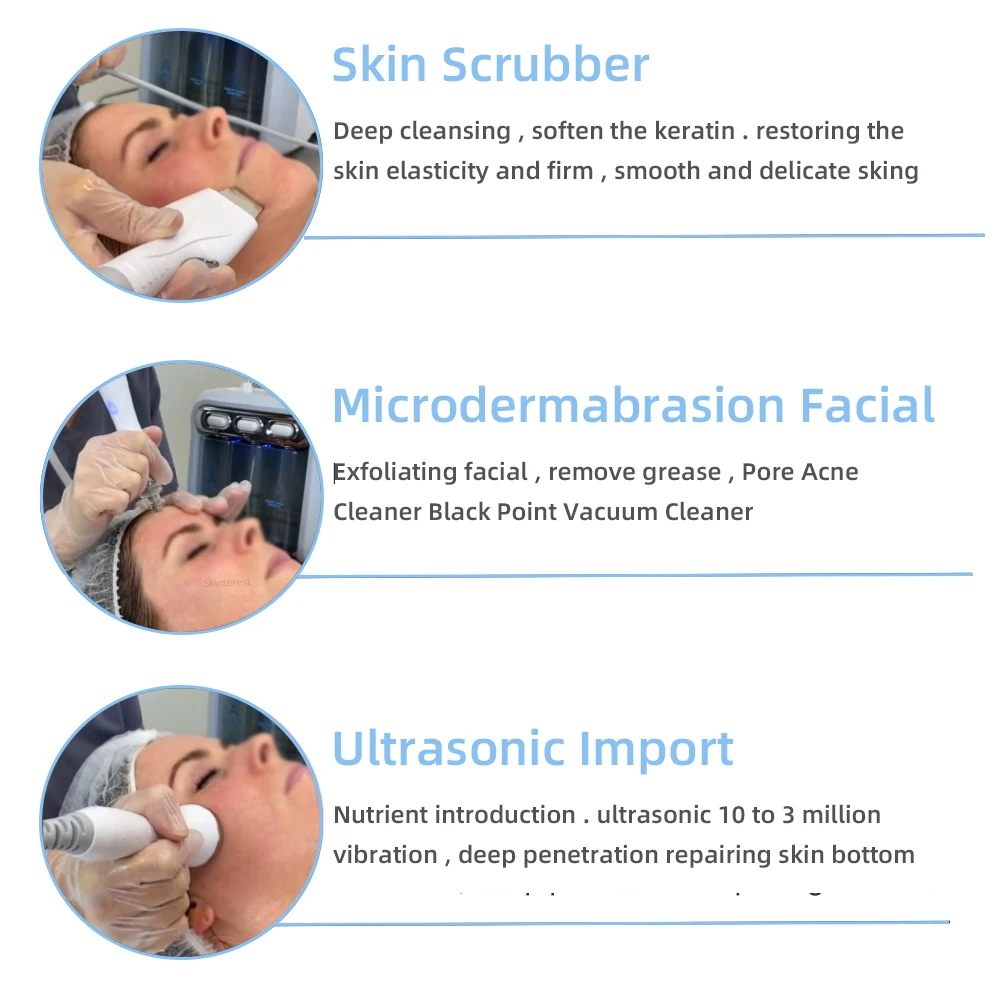 7 en 1 Dermoabrasión Peel Spa Máquina Facial Rejuvenecimiento de la Piel Hydro Dermoabrasión Hydro Aqua Cara Limpieza Profunda Dispositivo de Cuidado de la Piel