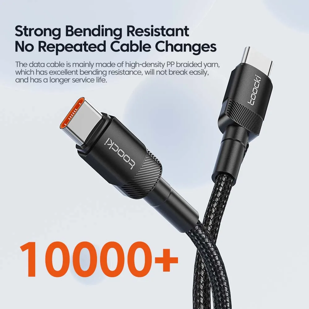 Toocki 100W tipo C a USB C cable PD 3,0 carga rápida 4,0 carga rápida tipo C a tipo C para iPhone 15 Macbook Samsung Xiaomi