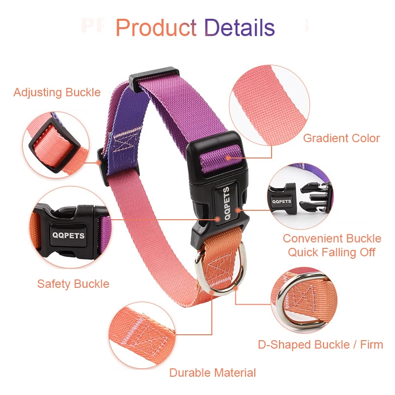 Correa de nailon ajustable para perro, Collar de tracción para perro, gato, adecuado para perros pequeños y grandes, Bulldog, Pugs Beagle