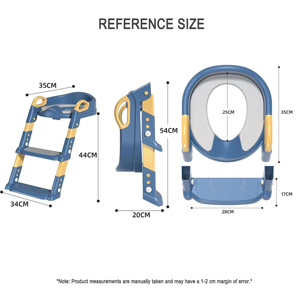 Asiento de entrenamiento para ir al baño portátil para niños, asiento plegable ajustable en altura, tapete acolchado impermeable para niños y niñas