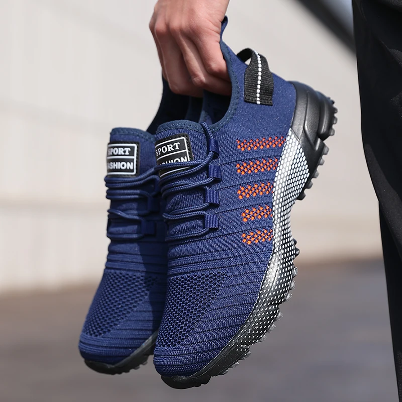 Zapatillas de deporte informales para Hombre, Zapatillas de malla ligeras y transpirables con suela blanda para correr, mocasines planos sin cordones, Zapatillas deportivas para Hombre