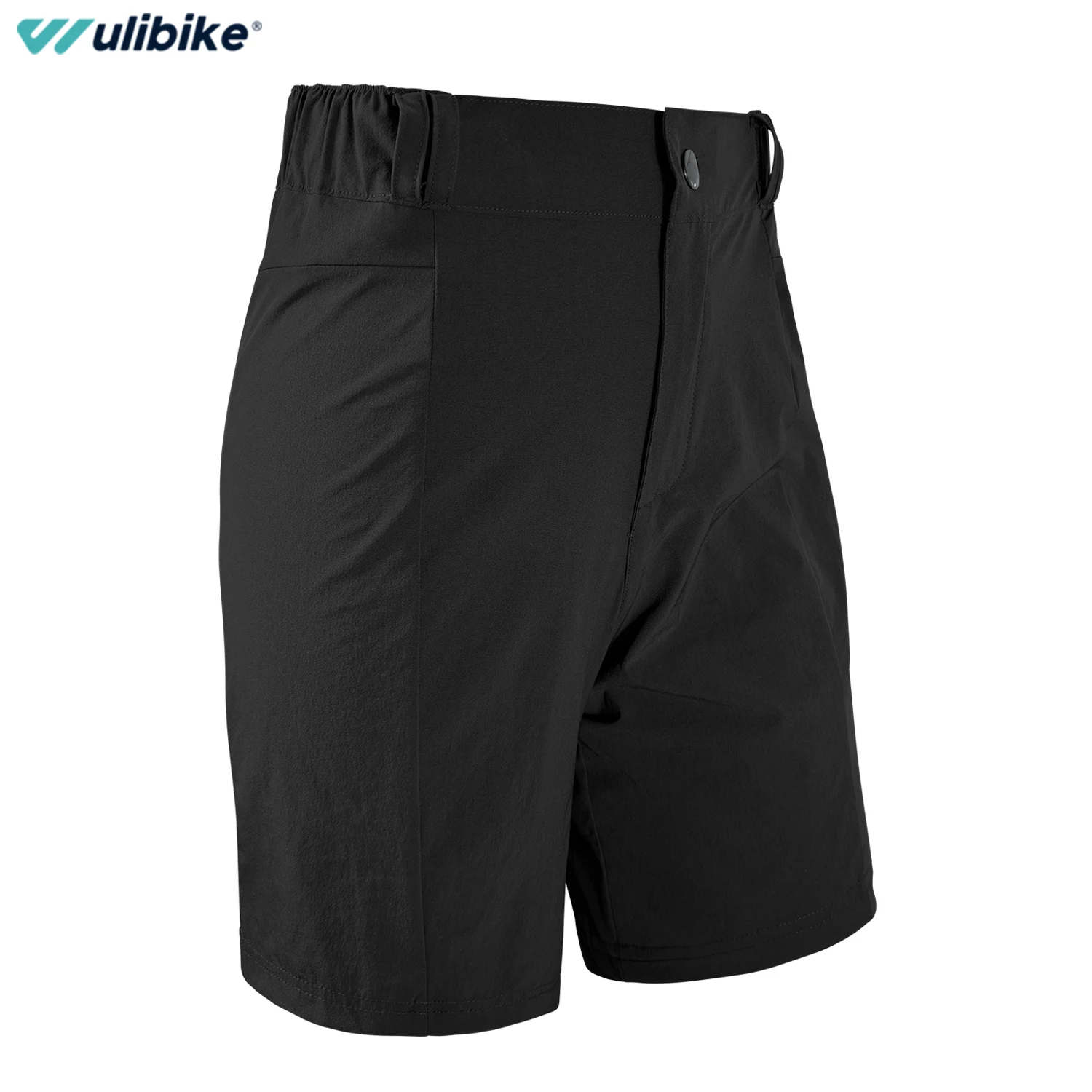 Wulibike Pantalones cortos de bicicleta de montaña para mujer Ropa interior de ciclismo acolchada 2 en 1 con pantalones cortos de ciclismo acolchados Bolsillo con cremallera, pantalones deportivos de montaña