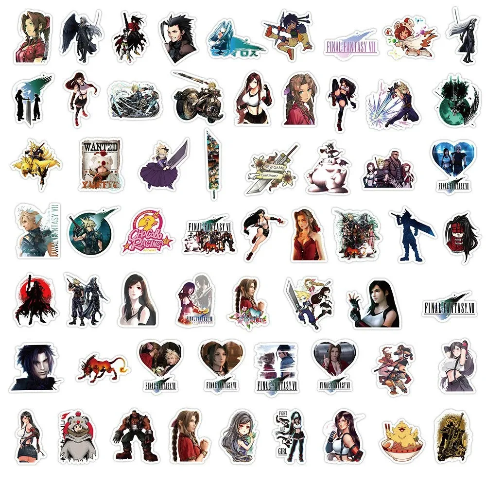 10/30/60 Uds juegos Final Fantasy pegatinas Guerrero de la luz nube Strife pegatina portátil monopatín teléfono pared Aerith Tifa calcomanía
