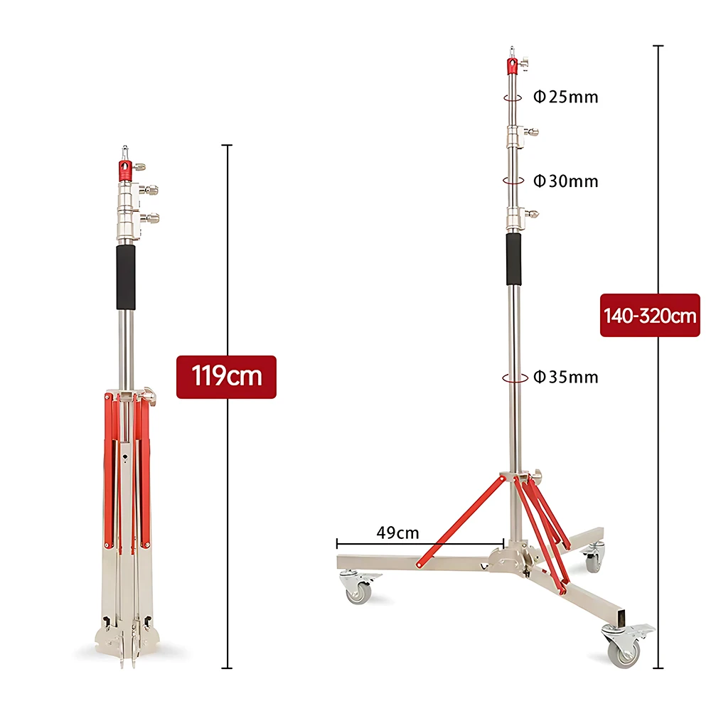 Kit de soporte C de acero inoxidable, soporte de luz con bolsa de peso, accesorios de estudio fotográfico, varilla de extensión, brazo cruzado de 2,49 M de longitud