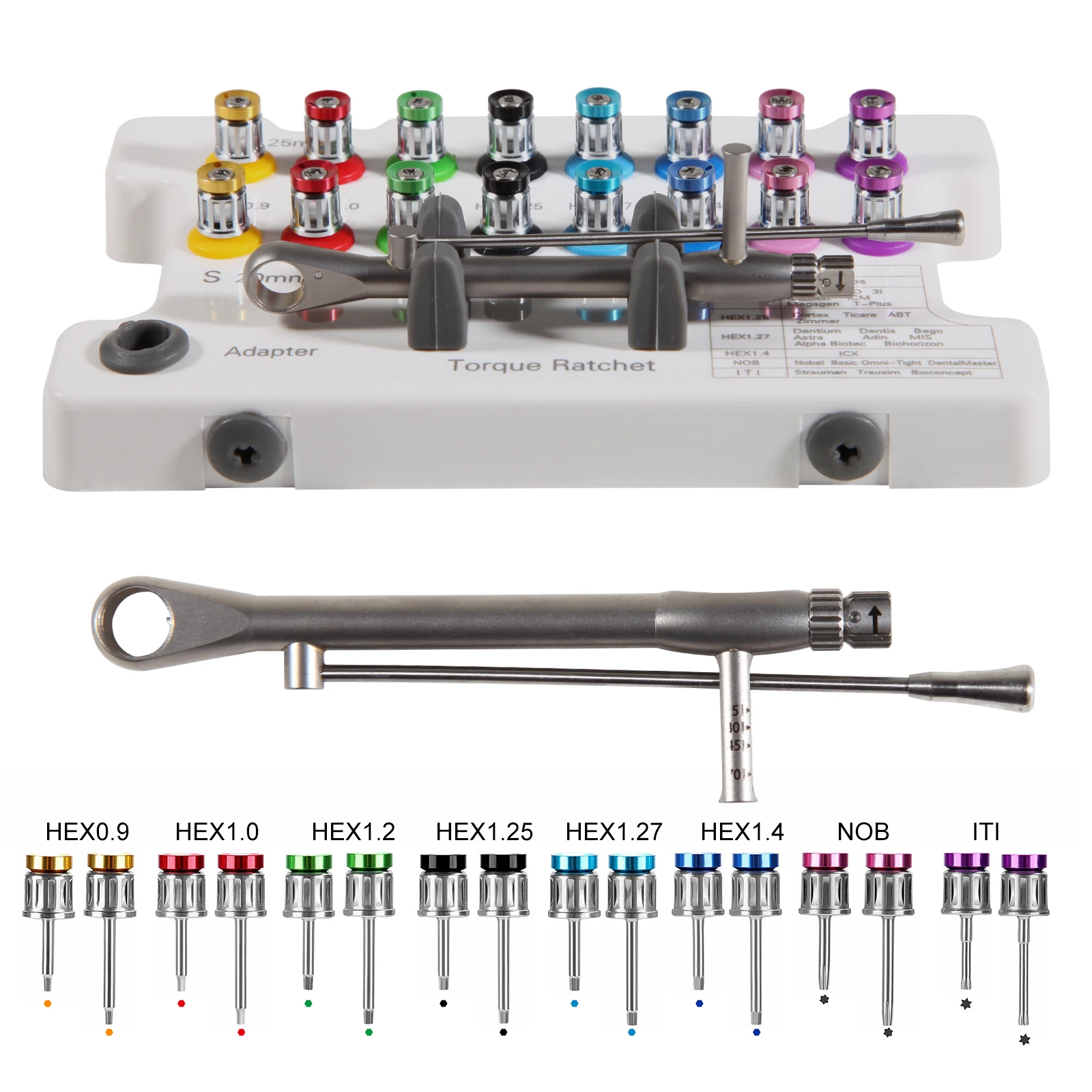 Kit Protésico Universal para Implantes Dentales, Llave de Torque, Destornilladores, Herramientas para Extracción de Implantes Dentales