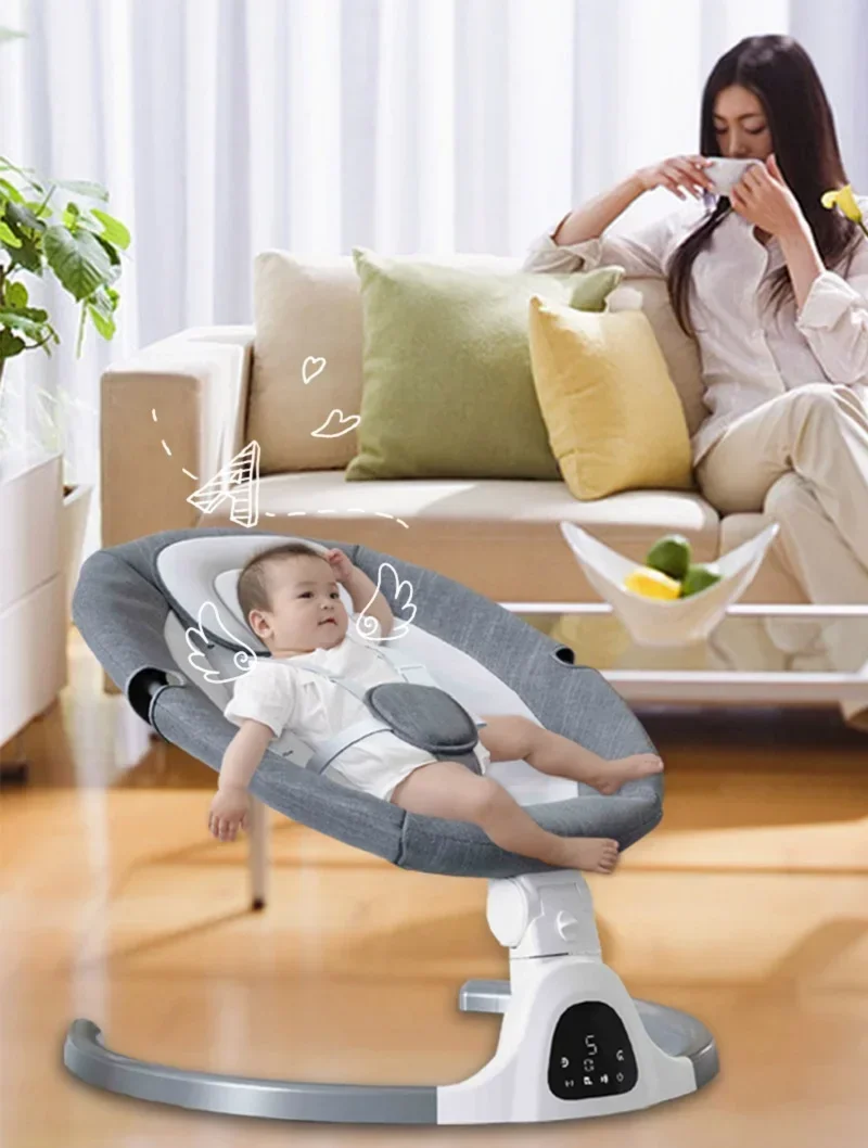 Mecedora eléctrica multiusos para dormir de bebé, columpio automático, mecedora infantil, cuna cómoda, cochecito de juguete para bebé de 0 a 3 años