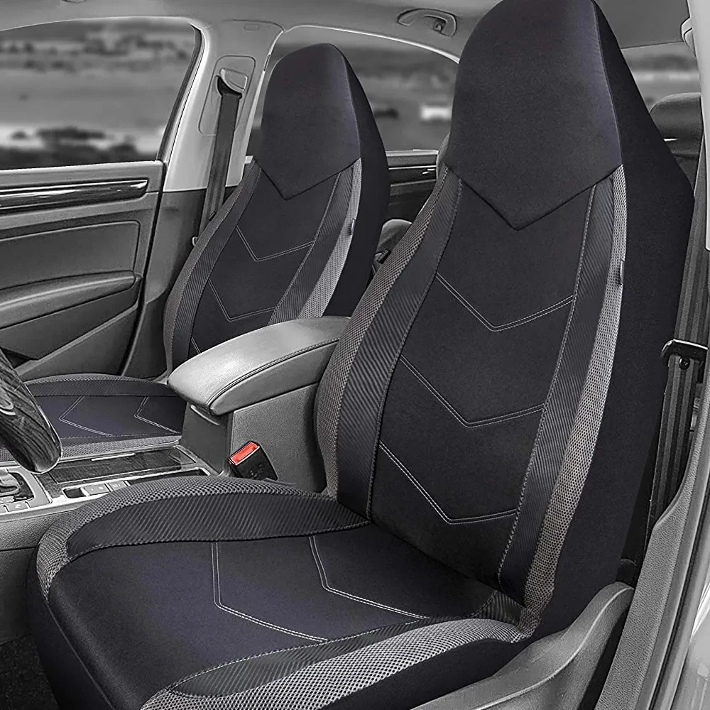 Fundas para asientos de coche de tela de malla de aire con respaldo alto, Airbag de diseño deportivo Compatible con la mayoría de los cojines del asiento de la furgoneta del camión Suv del coche