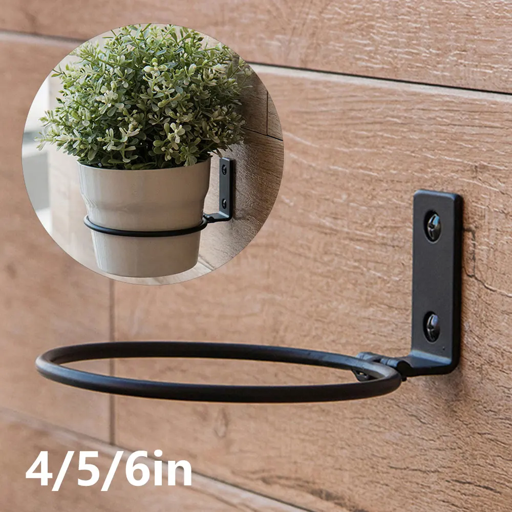 Bandejas para macetas, soporte de anillo para maceta montado en la pared, ganchos para macetero de Metal, colgadores, soporte de pared, estante de almacenamiento de plantas para jardín