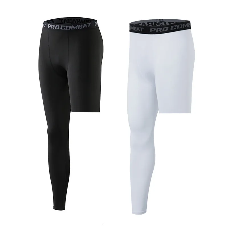 Mallas de compresión para hombre, mallas deportivas para gimnasio, mallas para correr, pantalones elásticos de secado rápido de una pierna, ropa deportiva para correr y baloncesto