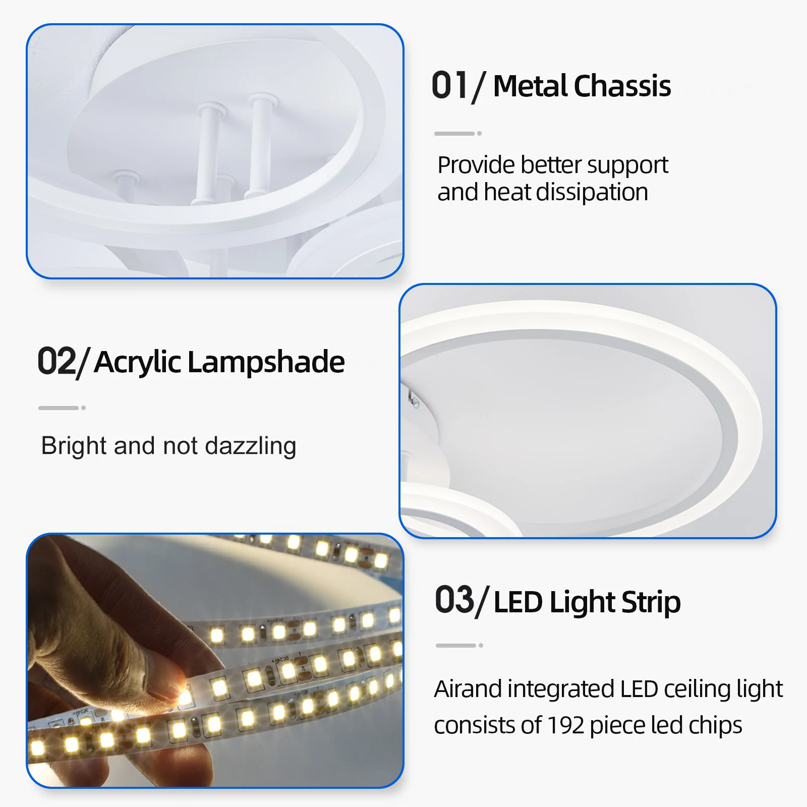 Lámpara de Techo LED Moderna, Iluminación para el Hogar, Lámpara de Techo de Anillo, Iluminación para Sala de Estar y Dormitorio, Lámpara Colgante de Techo