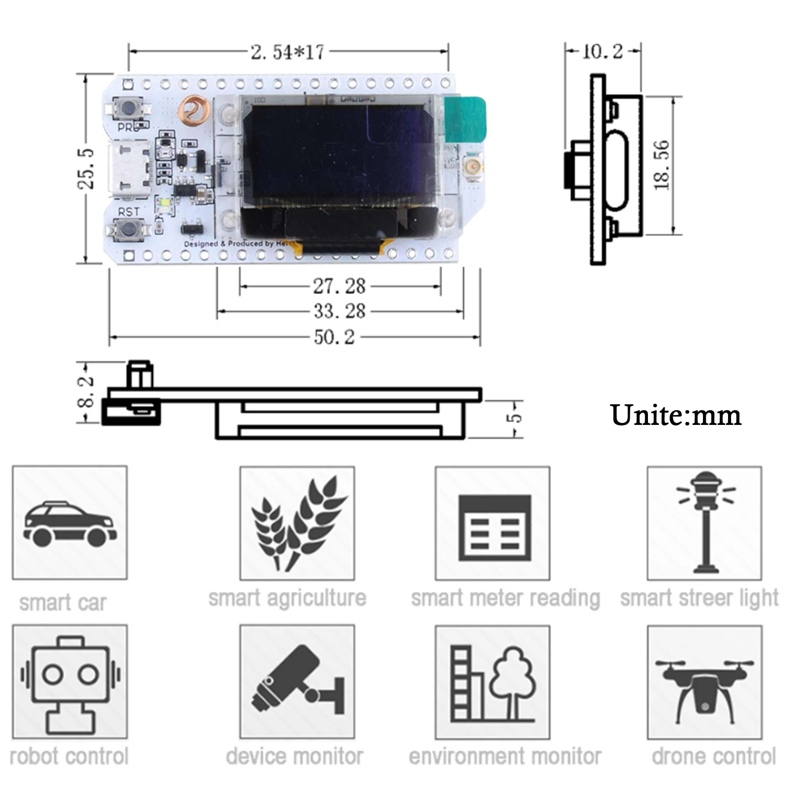 2 Conjuntos de Kits ESP32 Lora V3 con Pantalla OLED de 0.96 Pulgadas, Placa de Desarrollo 868MHz 915MHz LoRa32 SX1262 para Dispositivos Arduino Meshtastic