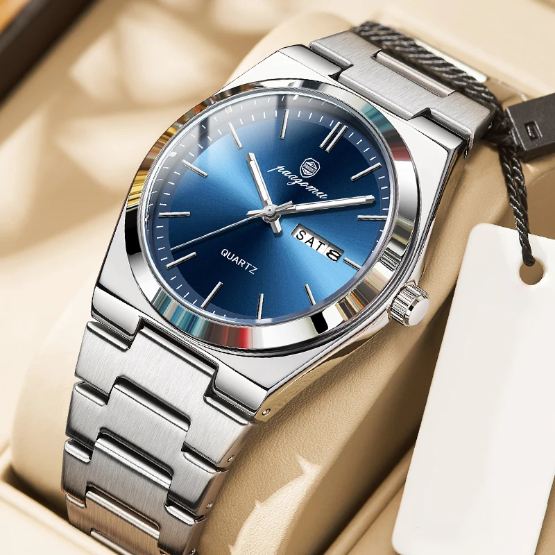 Reloj de cuarzo ultrafino PAAZOMU para hombre y mujer, estilo minimalista, resistente al agua, luminoso, correa cómoda, regalo diario para la oficina