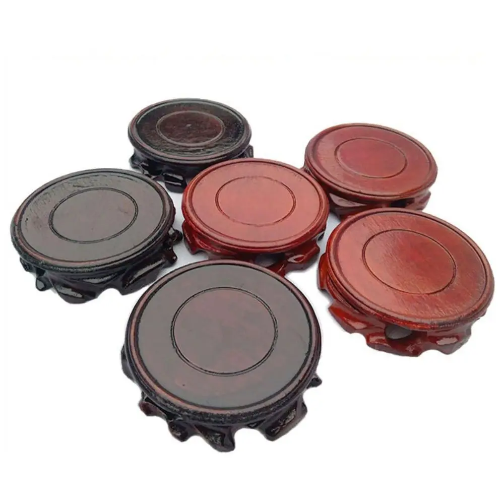 Macetas redondas para el hogar, soporte de madera para exhibición de plantas, contenedor para pecera, florero, asiento, bandeja para maceta, suministros de jardín