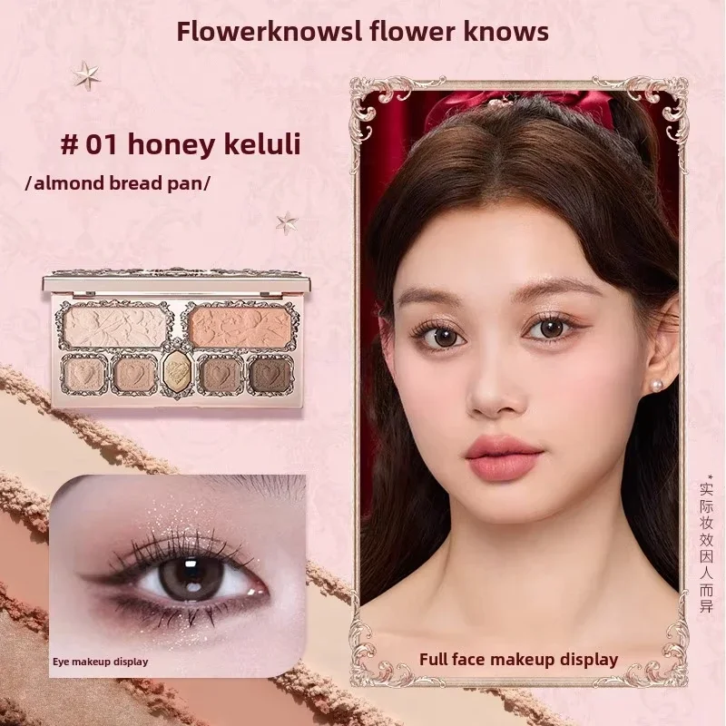 Paleta de Maquillaje Facial Flower Knows Strawberry Cupid Collection, Rubor, Sombra de Ojos, Iluminador, Paleta de Bronceador Facial Flower Know