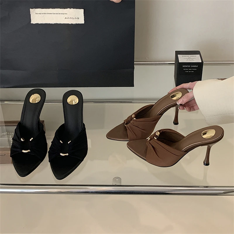 Eilyken, zapatillas De verano para Mujer, Zapatos De tacón alto finos con punta abierta a la moda, Zapatos De fiesta De Stripper De estilo callejero, Zapatos De Mujer