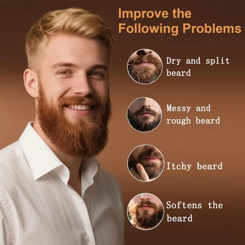 Esencia para el cuidado de la barba facial para hombres, 5 uds., especialmente diseñada para dejar la barba suave, gruesa y saludable, nutritiva y reparadora