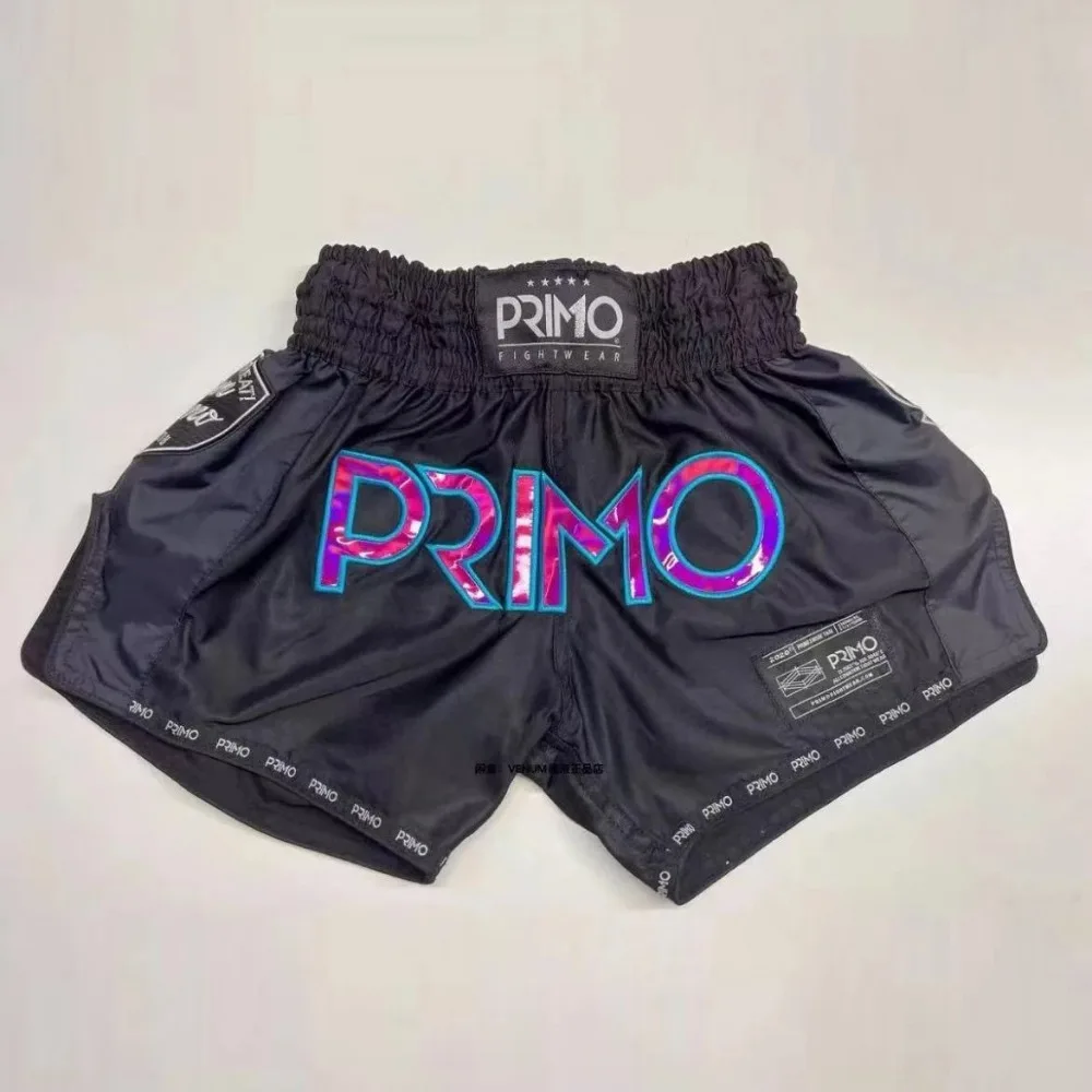 Pantalones cortos de combate para gimnasio Muay Thai, estilo bordado, pantalones deportivos de combate para Fitness, pantalones cortos de boxeo, pantalones deportivos