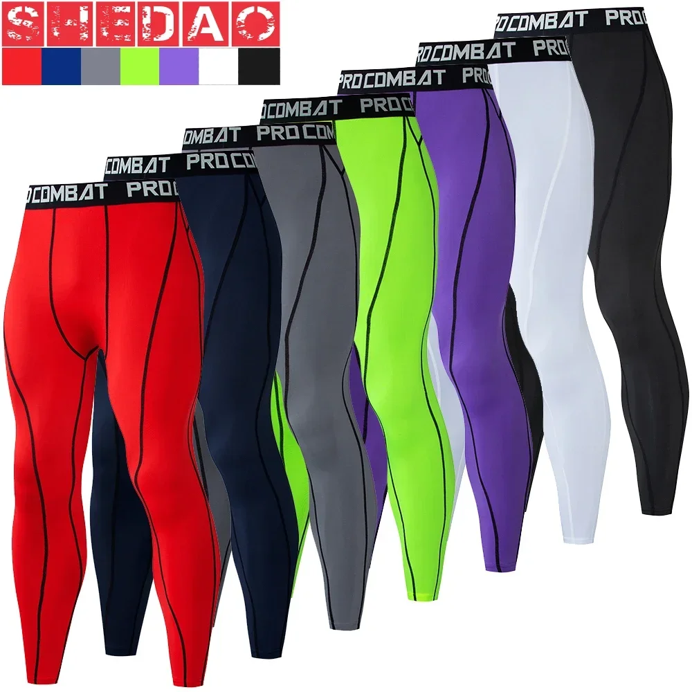 Gimnasio para hombre Fitness correr pantalones deportivos atletismo mallas ajustadas Joggings pantalones de compresión de Yoga ajustados pantalones de chándal de Lycra ajuste seco