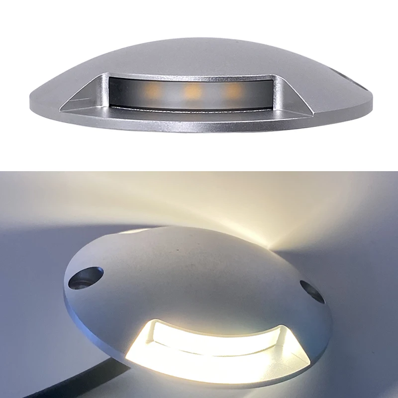 DC12V 1W Led ultrafino impermeable al aire libre jardín terraza lámpara de césped IP67 paso escalera cubierta punto de tierra foco montado en superficie