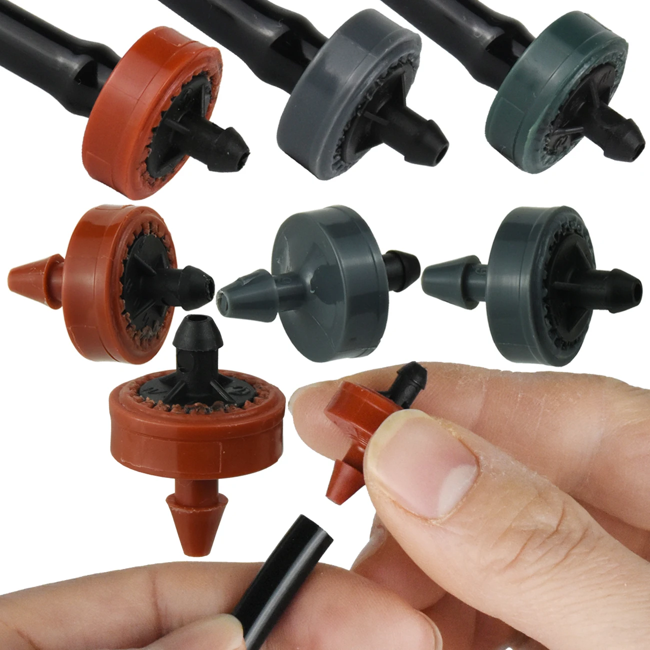 20-200 Uds 2L 4L 8L 1/4 ''goteo de riego de jardín boquilla cuentagotas de ahorro de agua de flujo constante automático para bonsái de invernadero