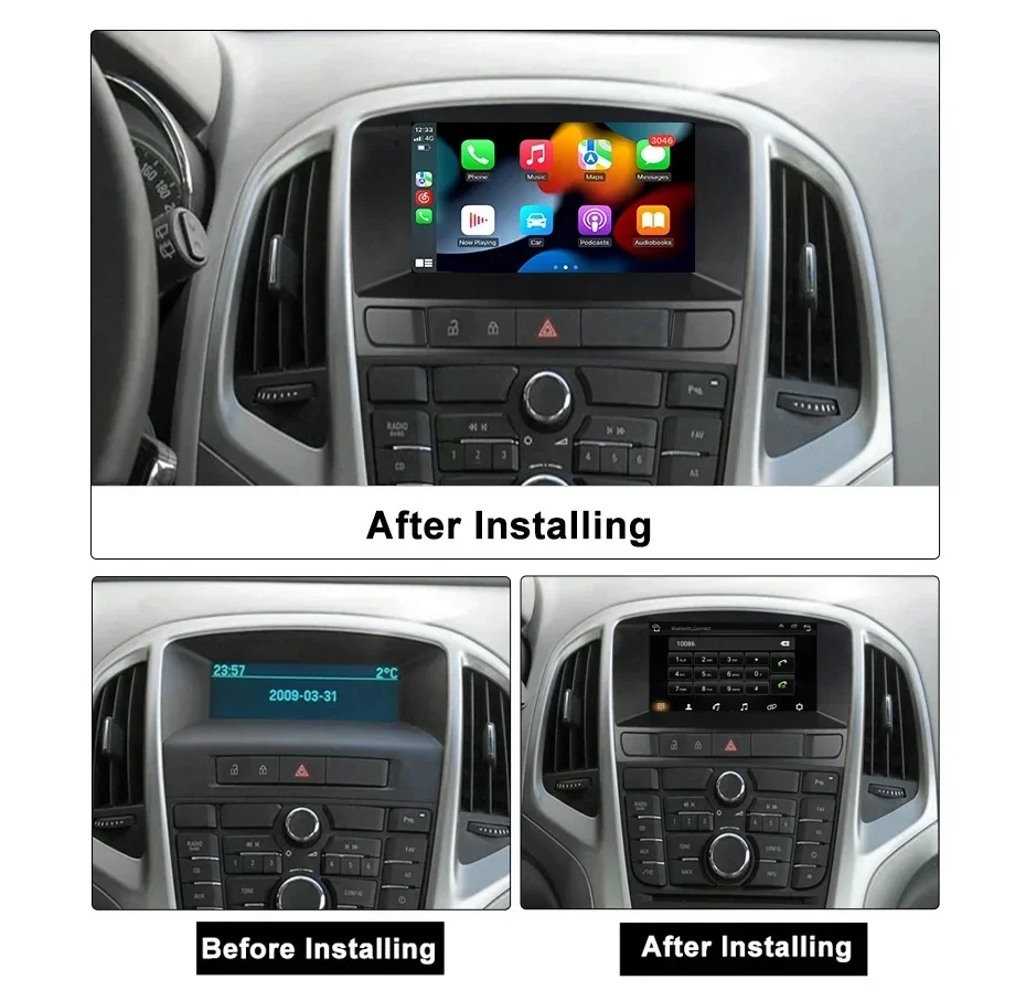 Radio de coche de 7 pulgadas para Buick Excelle GT XT Opel Astra J 2010-2013 CD300 CD400 Carplay Android Auto Stereo Multimedia Autoradio QLED
