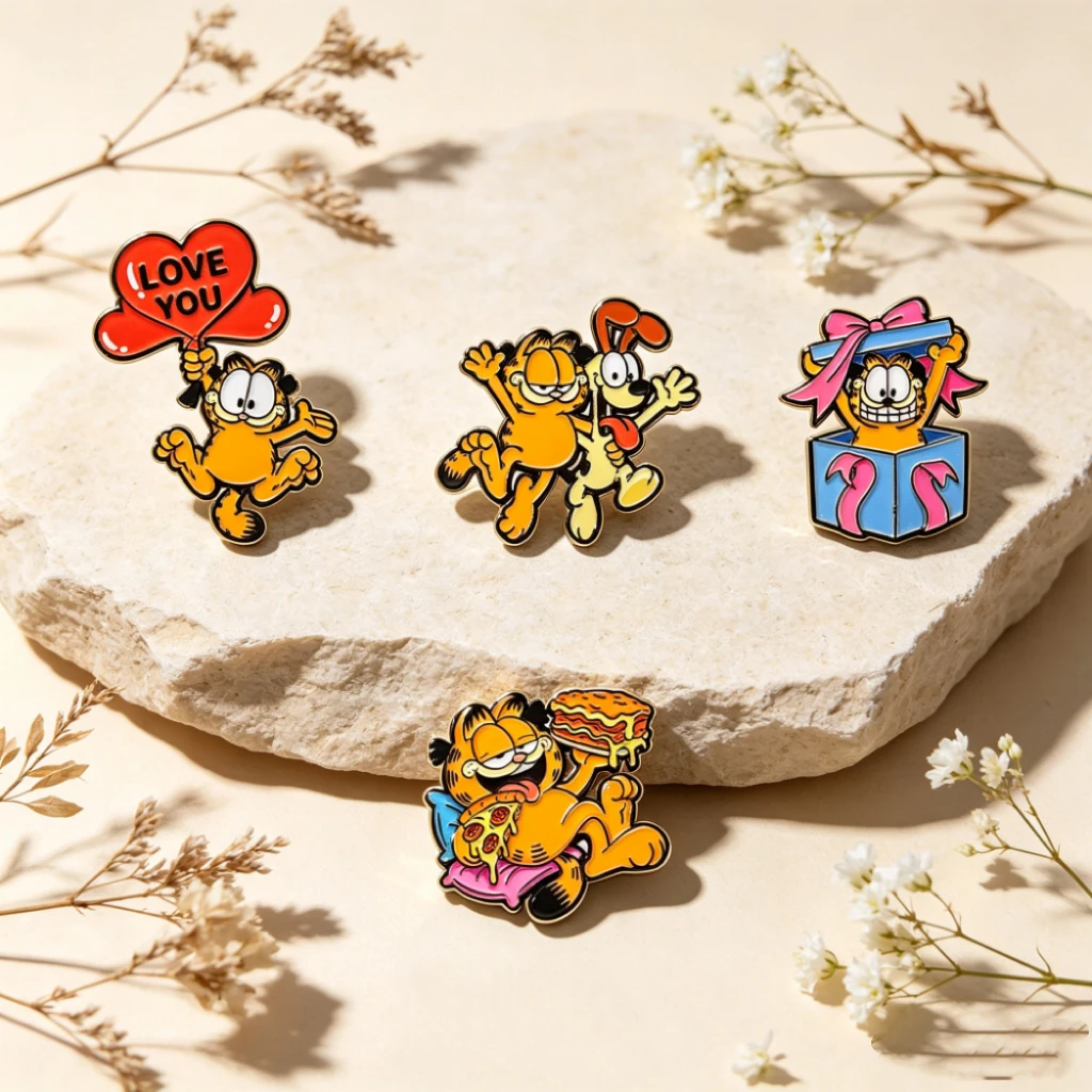 4 Piezas de Broches de la Serie de Gatitos Lindos, Envío Aleatorio, Novedad, Creativos, de Personalidad, de Animación, de Dibujos Animados, Set de Insignias de Gatos