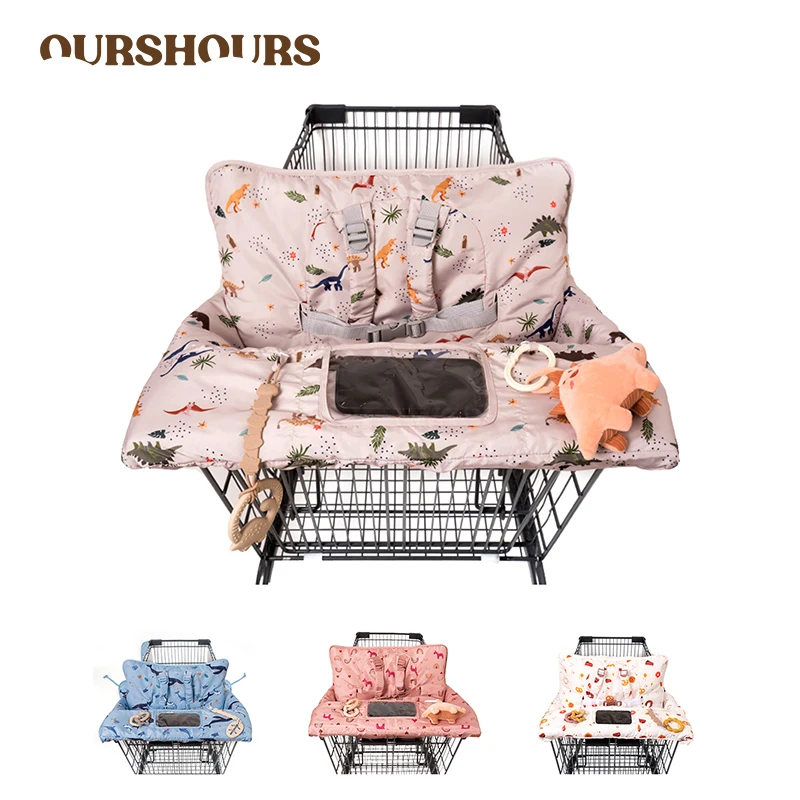 Funda multifuncional para carrito de compras de bebé con correa de seguridad, funda para silla alta, fundas portátiles para carrito de comestibles para bebés y niños pequeños