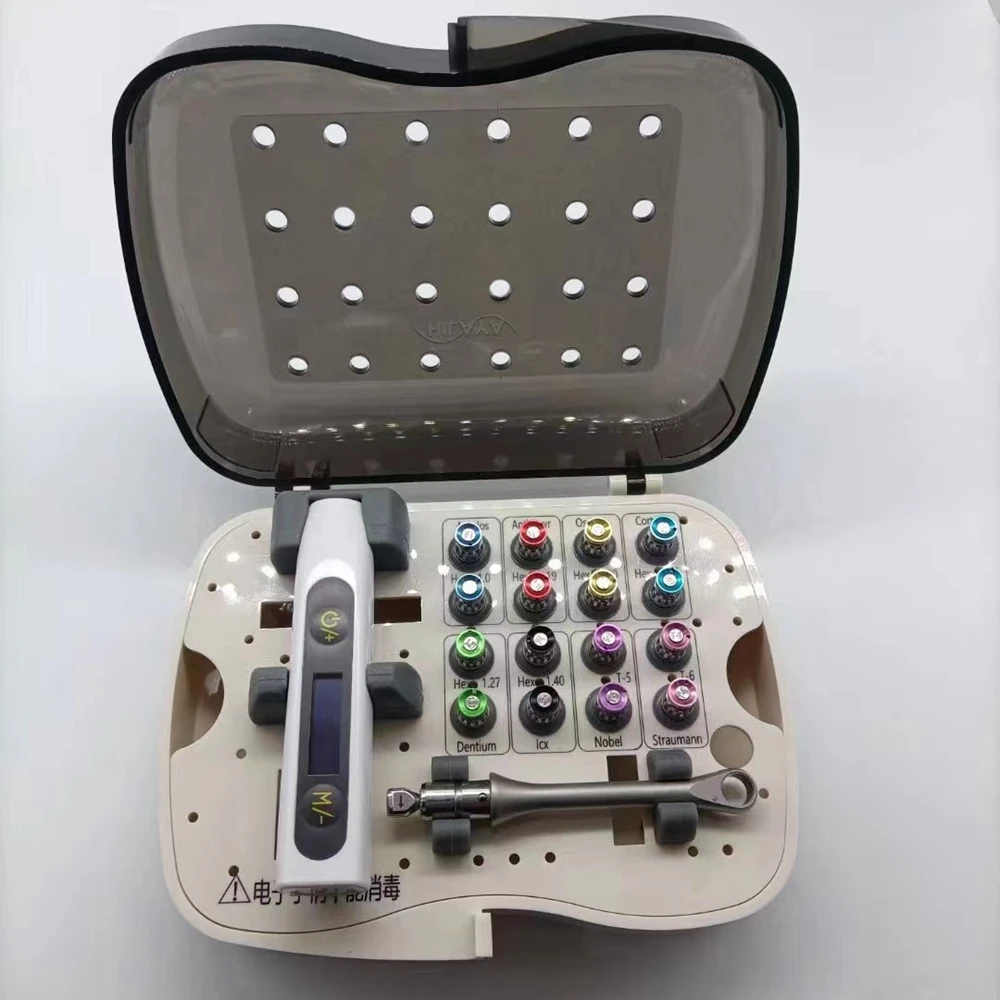JUMTOP-llave dinamométrica Universal para implante Dental, llave dinamométrica eléctrica, trinquete con destornillador colorido de 16 Uds.