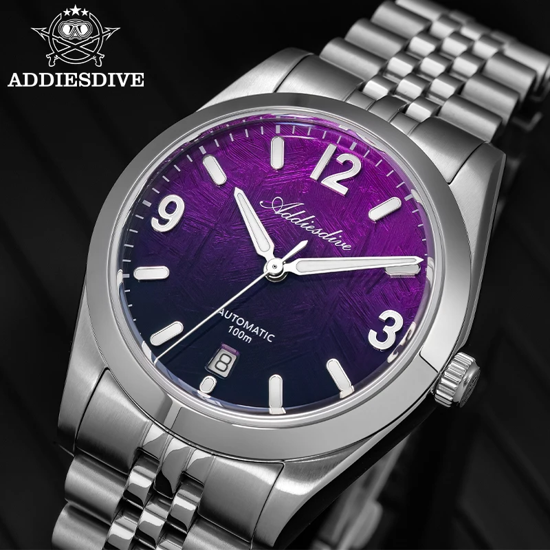 ADDIESDIVE-Reloj mecánico automático de lujo para hombre, cristal de zafiro, resistente al agua hasta 100M, acero inoxidable, deportivo, AD2547