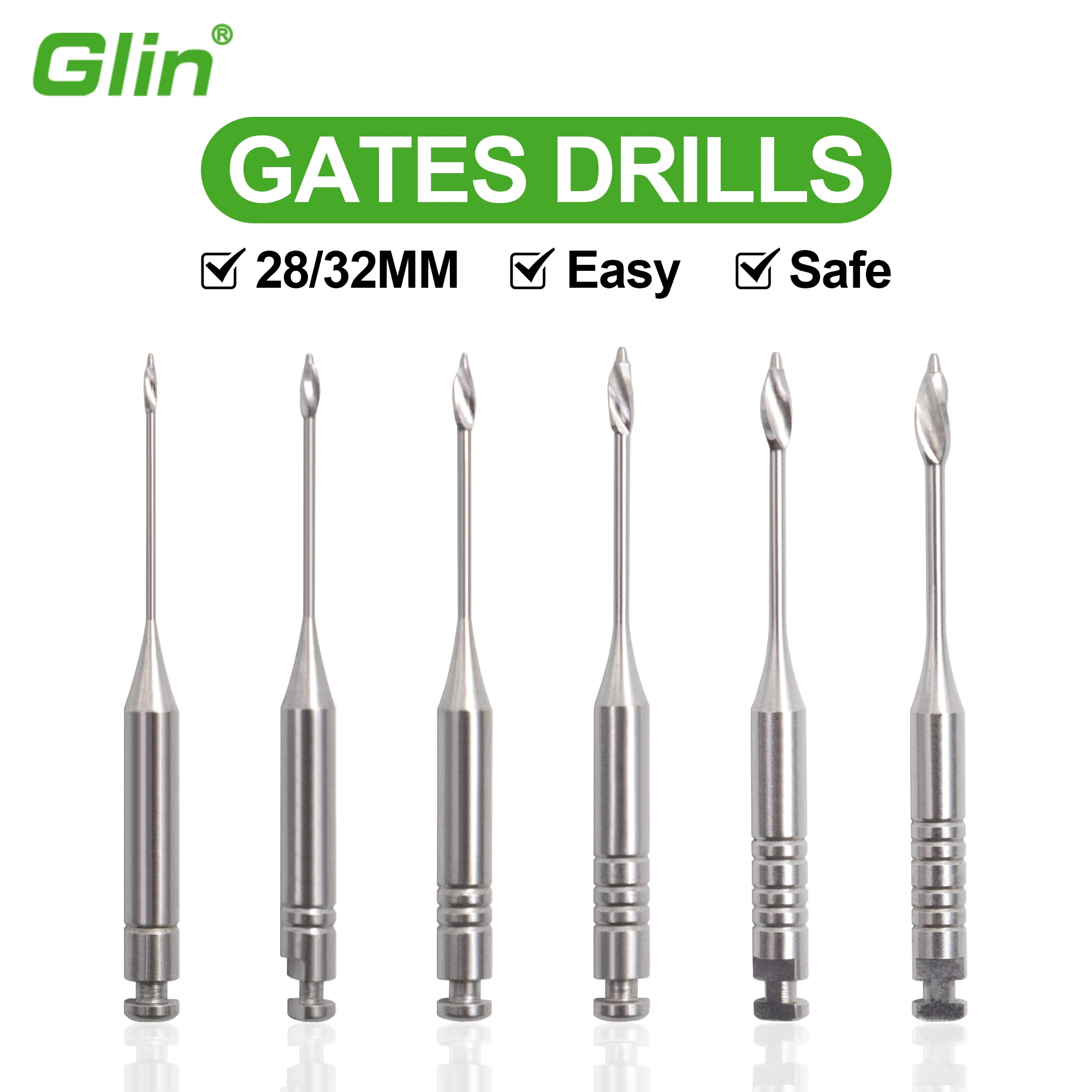 1 caja de limas endodónticas dentales, brocas dentales, fresas dentales, brocas Gates, limas endodónticas Glidden, herramientas para dentistas, materiales de laboratorio.
