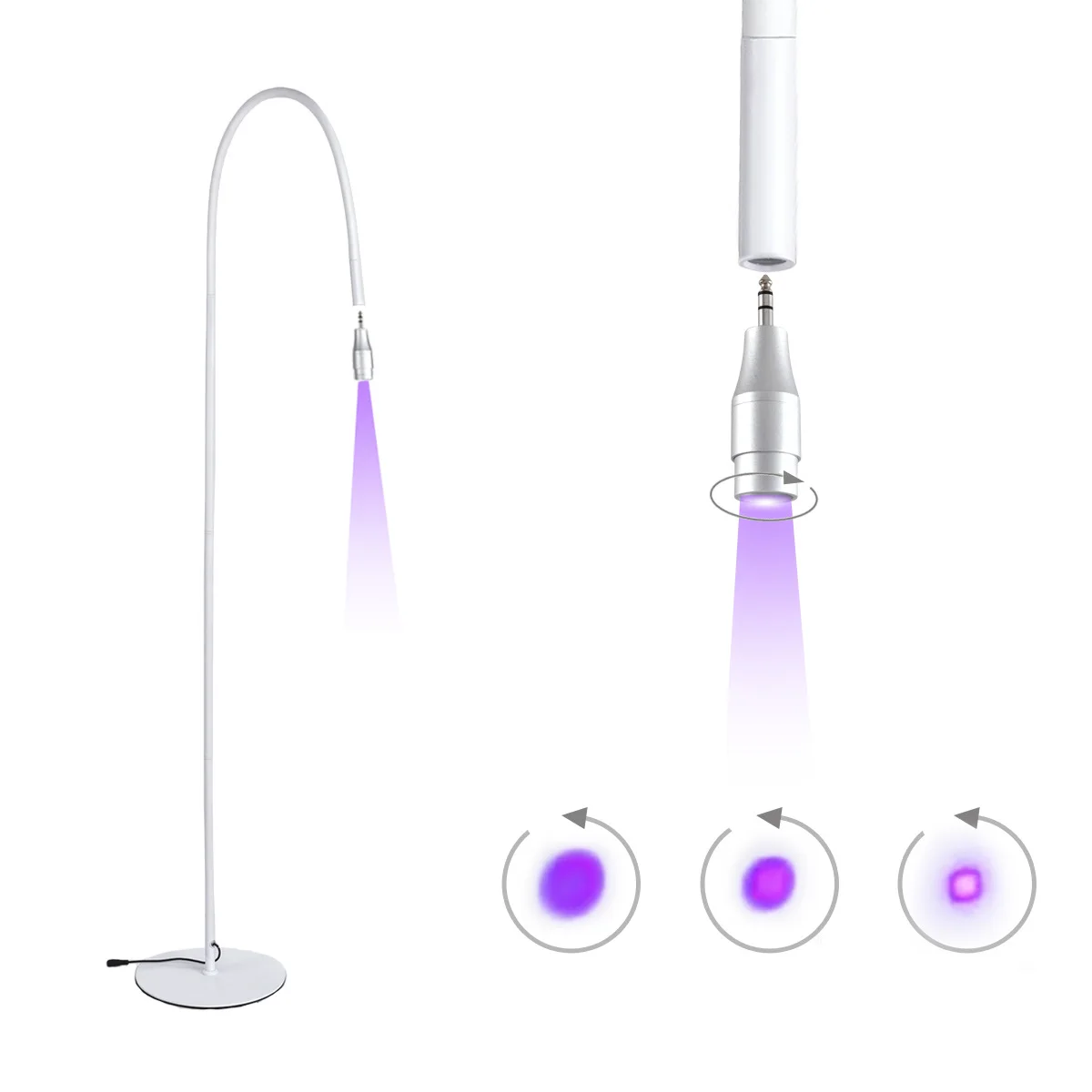 Lámpara de curado LED UV de alta potencia, lámpara de pie con interruptor de pie para secado rápido de esmalte de uñas/pegamento de pestañas, lámpara de curado UV, 5W/10W