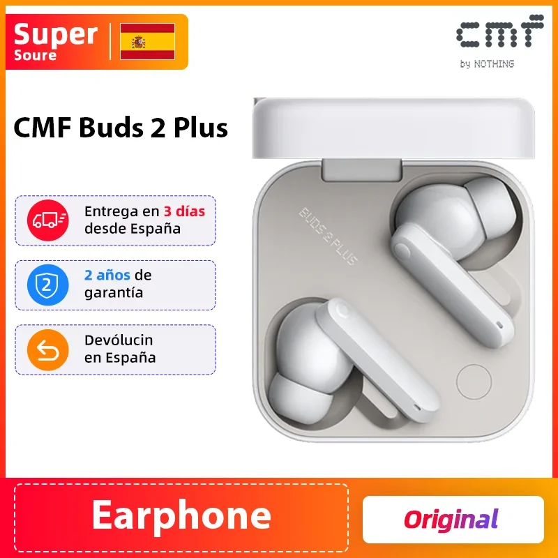 Versión Global CMF Buds 2 Plus Auriculares sin cables 12mm LCP Driver 50dB Hybrid ANC Hi-Res LDAC IP55 Resistente al agua y al polvo